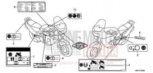 ETIQUETTE DE PRECAUTIONS (1) XL1000VAB de 2011